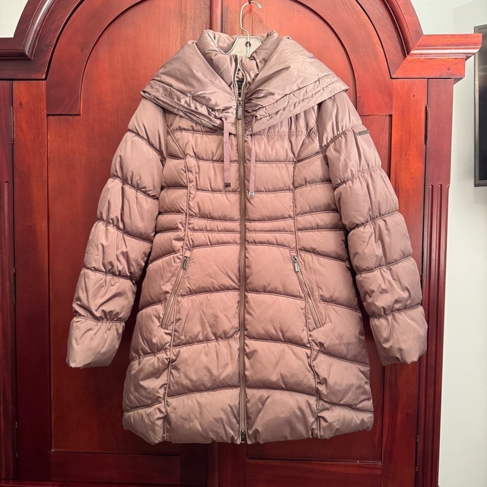 Laundry By Shelli Segal Puffer Jacket - Taupe Size Large